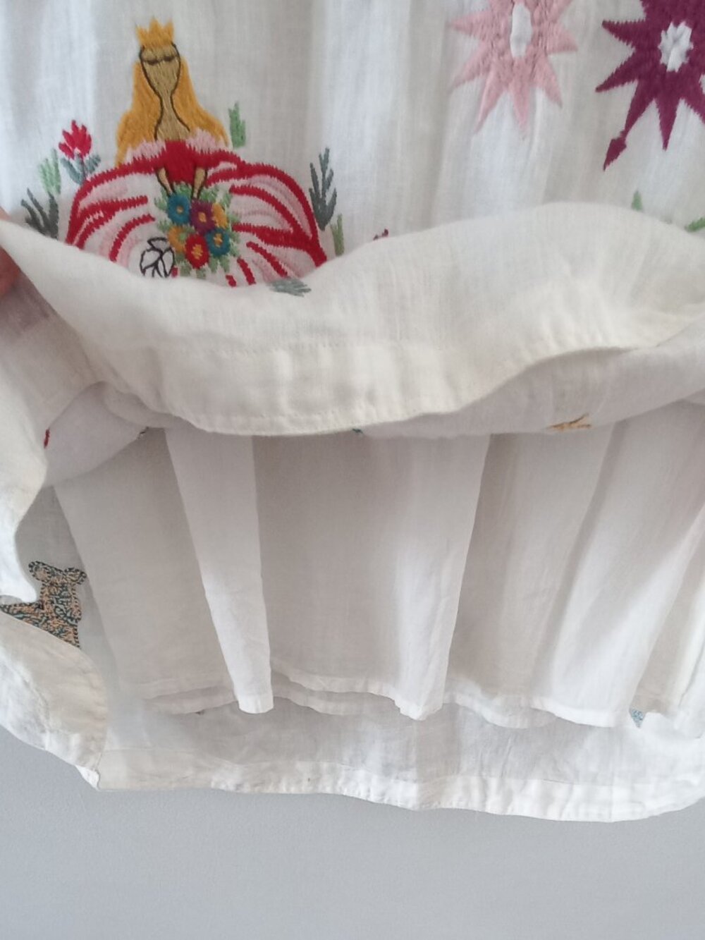 JOHNNY WAS embroidered linen mini dress tunic - Picture 13 of 15